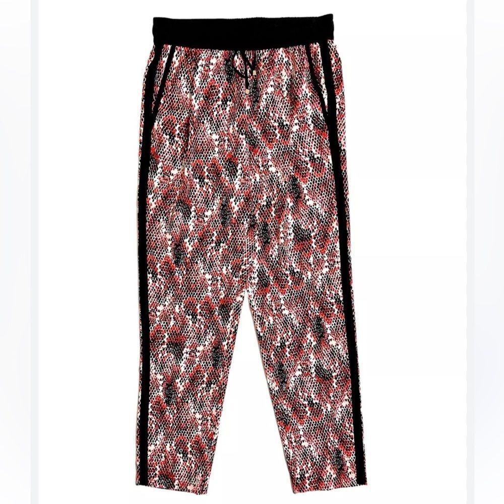 Calvin Klein Jogger Pants Red Black White Snake Print Drawstring Pants size M